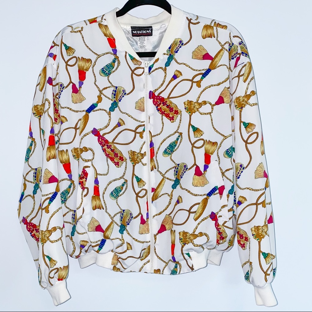 Notations Vintage Rope Tassel Bomber Jacket - image 4
